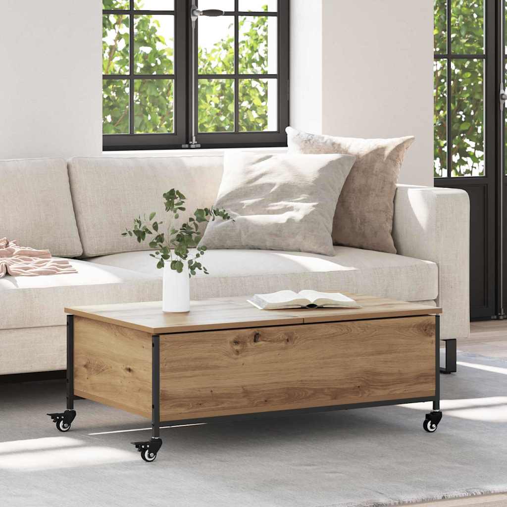 vidaXL Mesa de Café Roble artisan 91 x 55 x 32 cm Madera de ingeniería