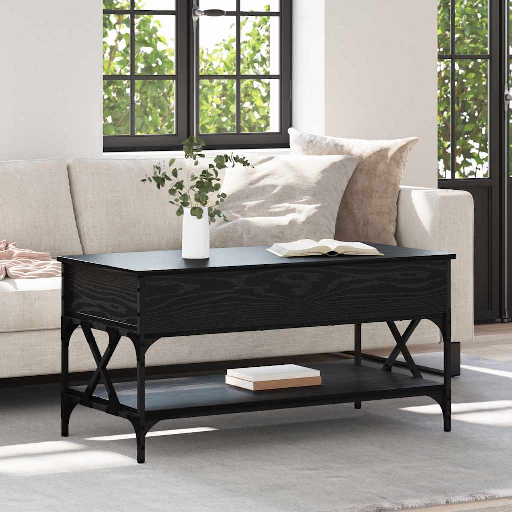 vidaXL Mesa de Café Roble Negro 100 x 50 x 50 cm Madera de ingeniería