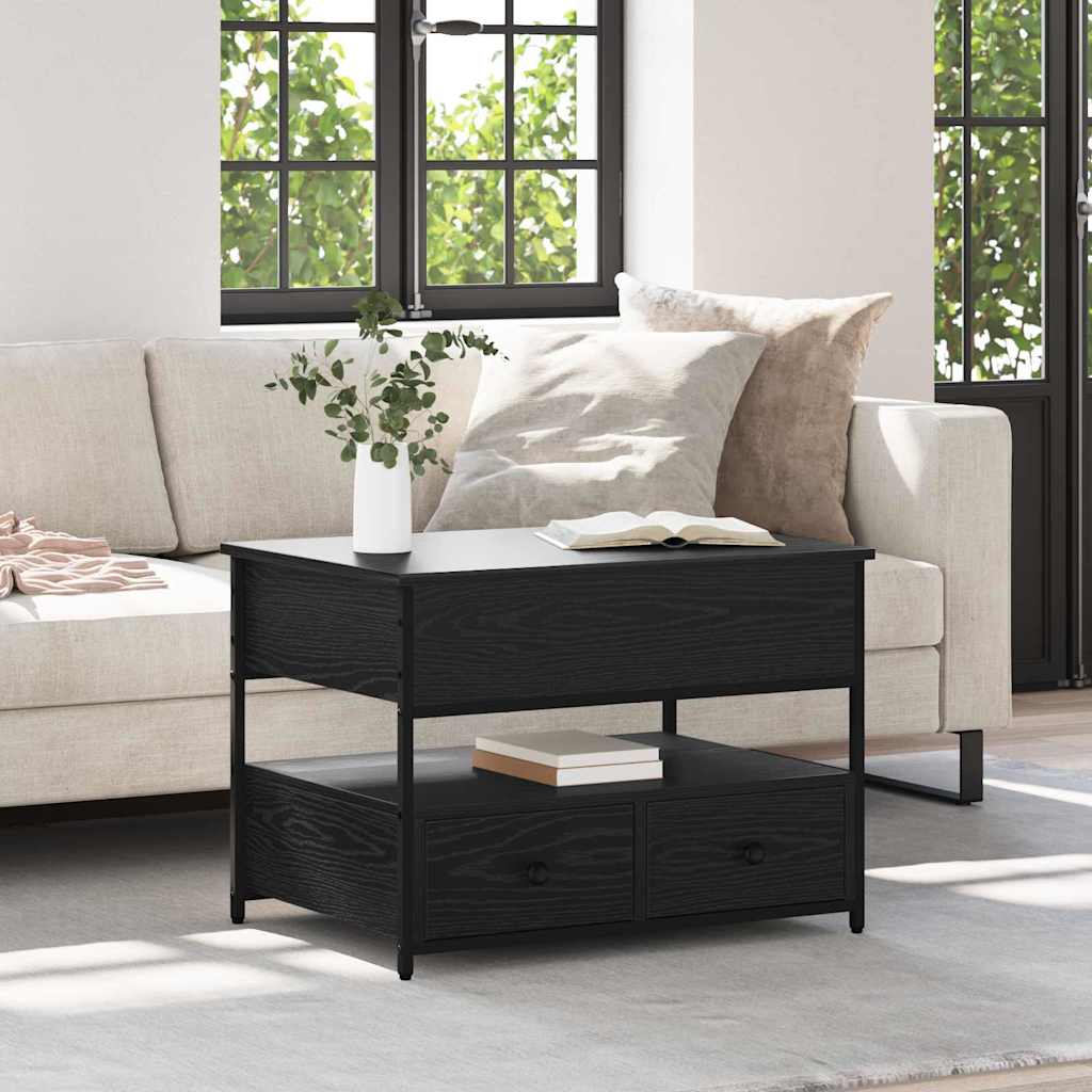 vidaXL Mesa de Café Roble Negro 70 x 50 x 54.5 cm Madera de ingeniería