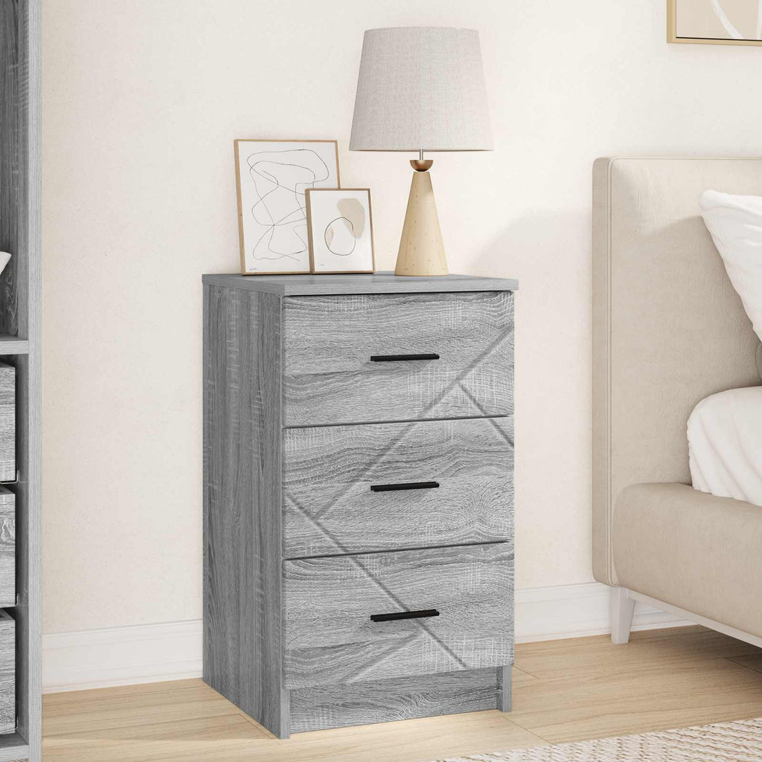 vidaXL Armario de Noche Gris sonoma 38 x 38 x 66 cm