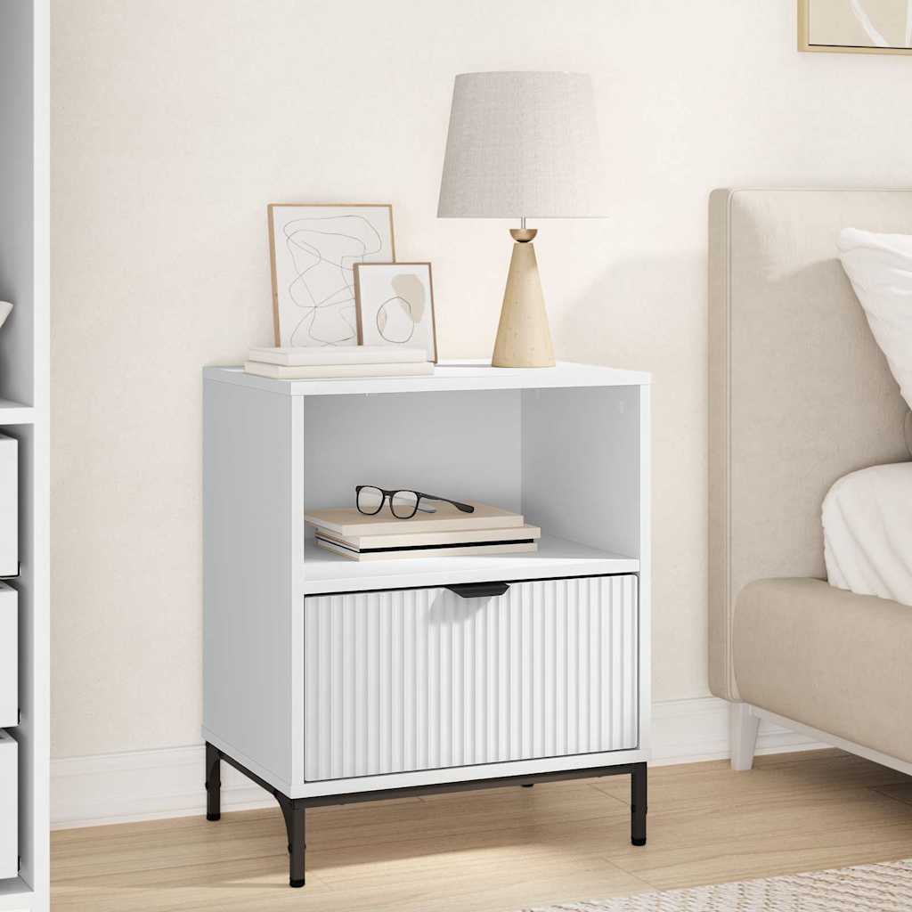 vidaXL Armario de Noche Blanco 49 x 36 x 61 cm Madera de ingeniería