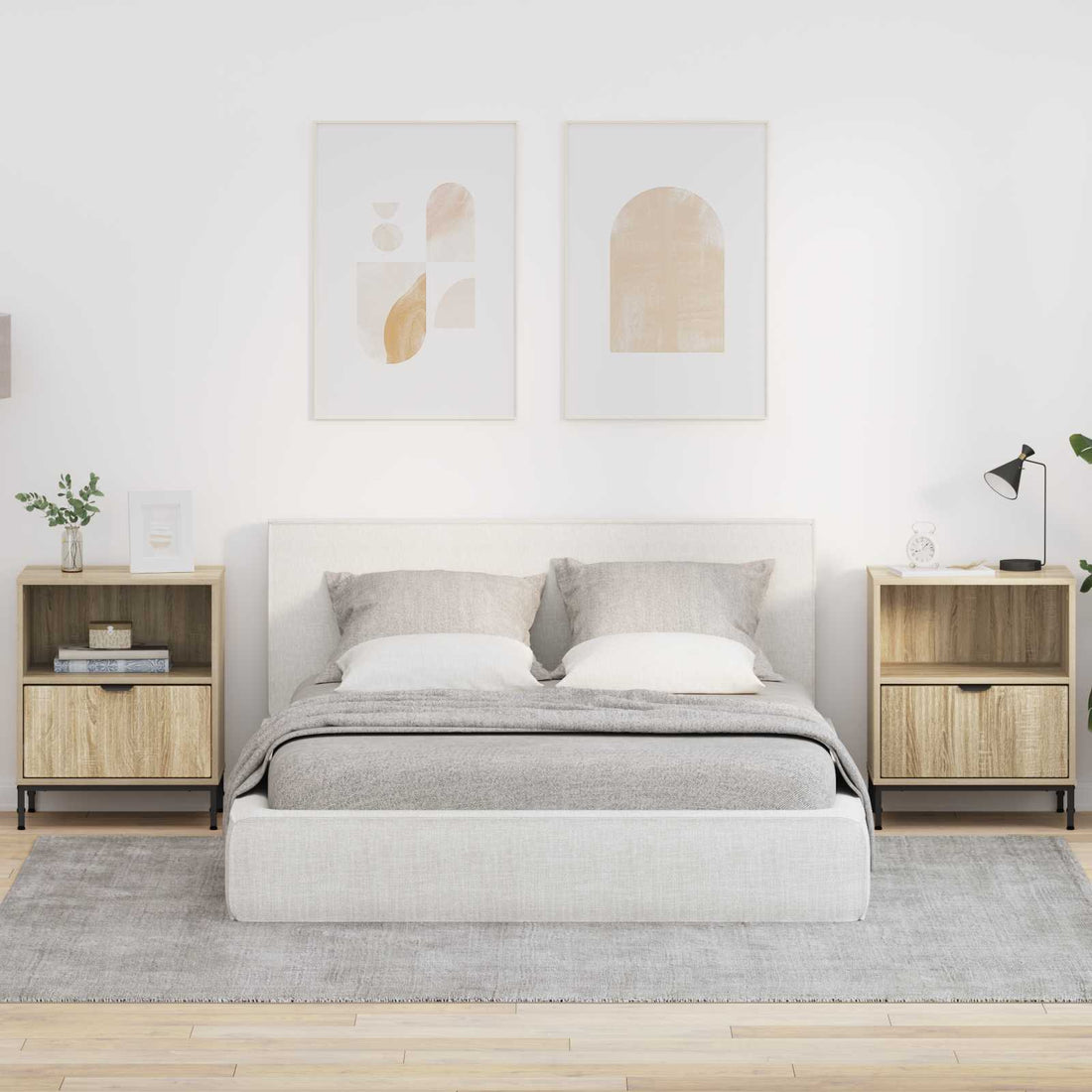 vidaXL Armario de Noche 2 uds. Roble Sonoma 49 x 36 x 61 cm