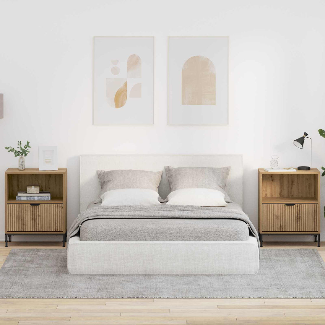 vidaXL Armario de Noche 2 uds. Roble artisan 49 x 36 x 61 cm
