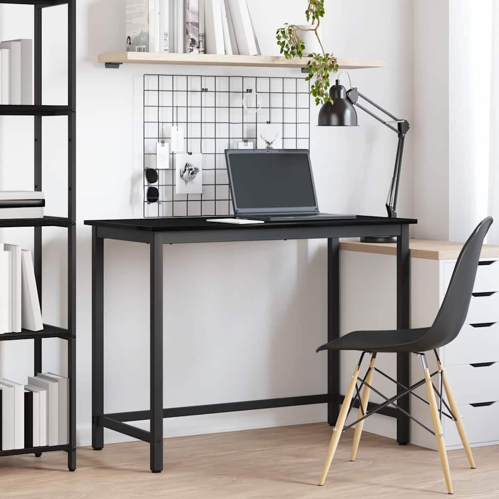 vidaXL Mesa Roble Negro 80 x 50 x 76,5 cm Madera Ingenierizada y Acero