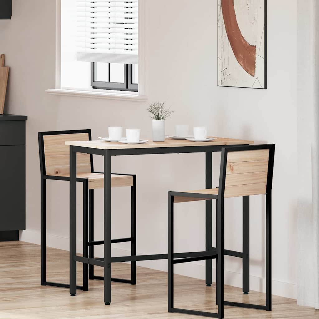 vidaXL Mesa Natural 100 x 50 x 91 cm Madera Ingenierizada y Acero