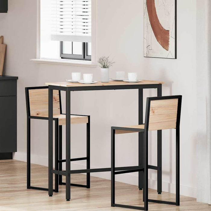 vidaXL Mesa Natural 100 x 40 x 101 cm Madera Ingenierizada y Acero