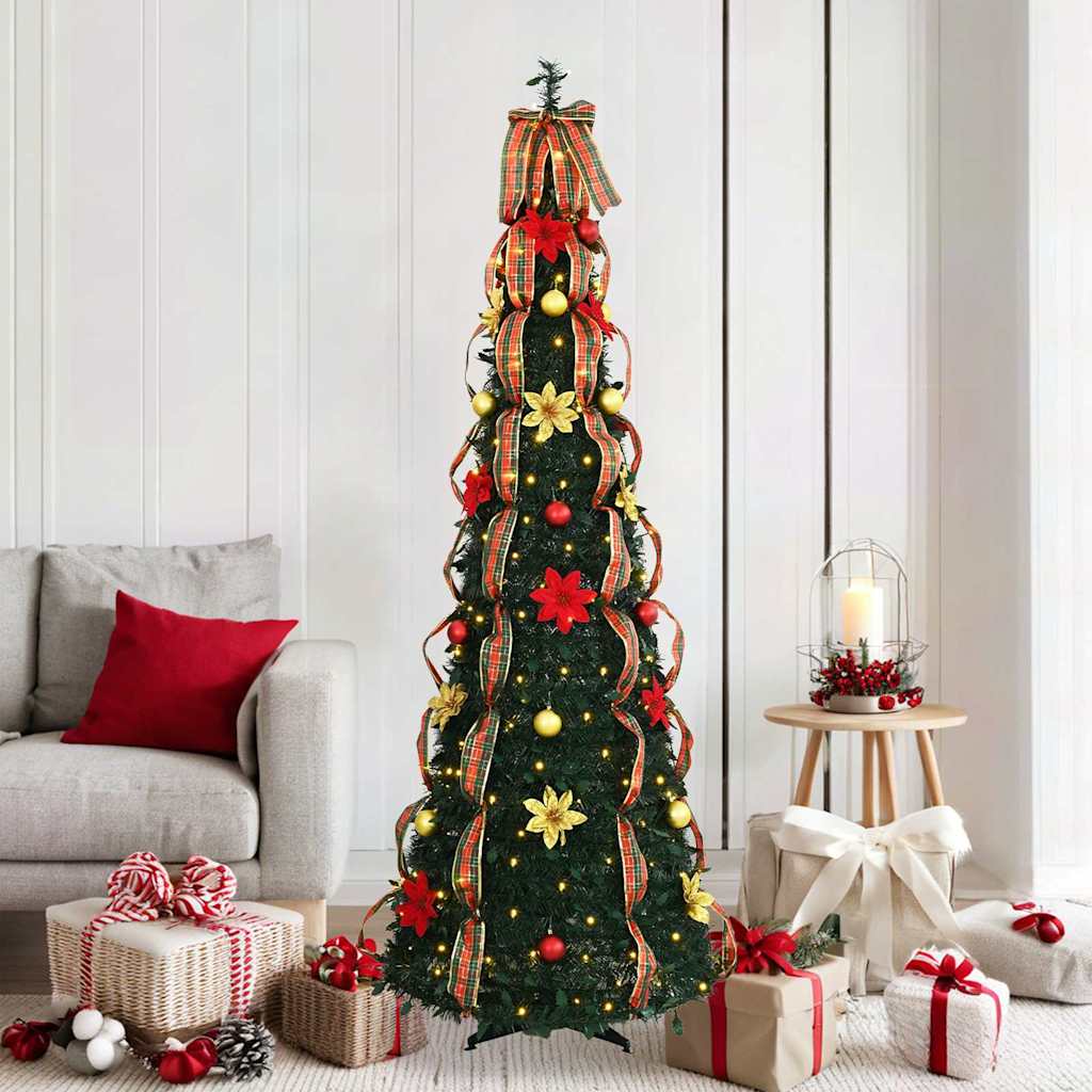 vidaXL Árbol de Navidad artificial con 150 LED Verde 185 cm PVC