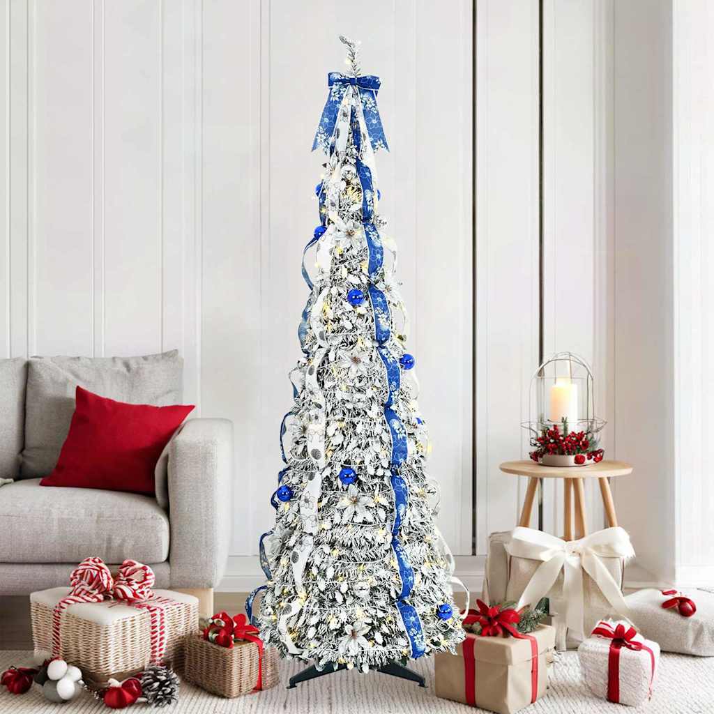vidaXL Árbol de Navidad artificial Blanco 180 cm PVC