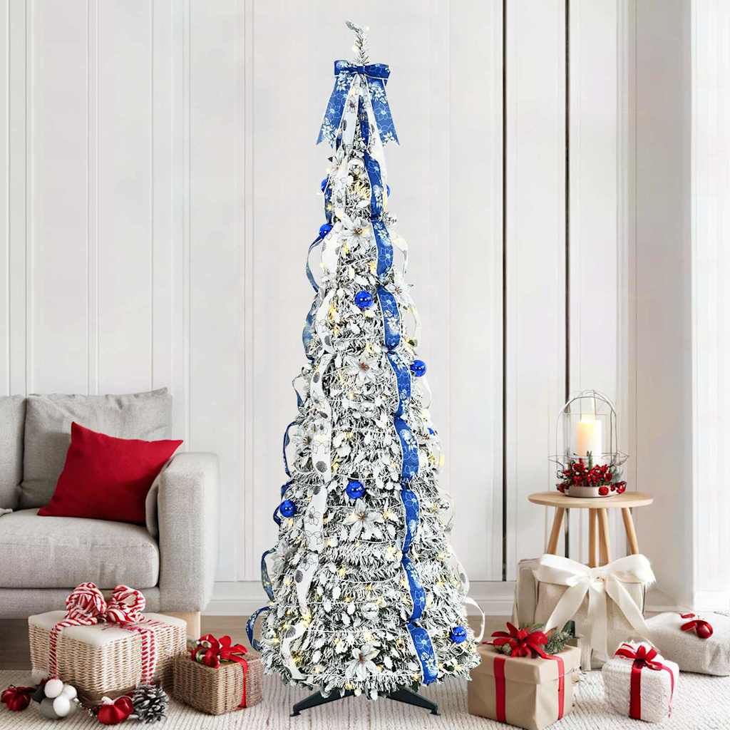 vidaXL Árbol de Navidad artificial Blanco 210 cm PVC