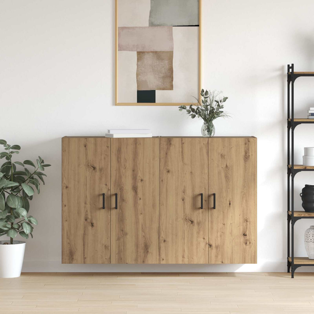vidaXL Armario de pared 2 uds. Roble artisan 69,5 x 34 x 90 cm