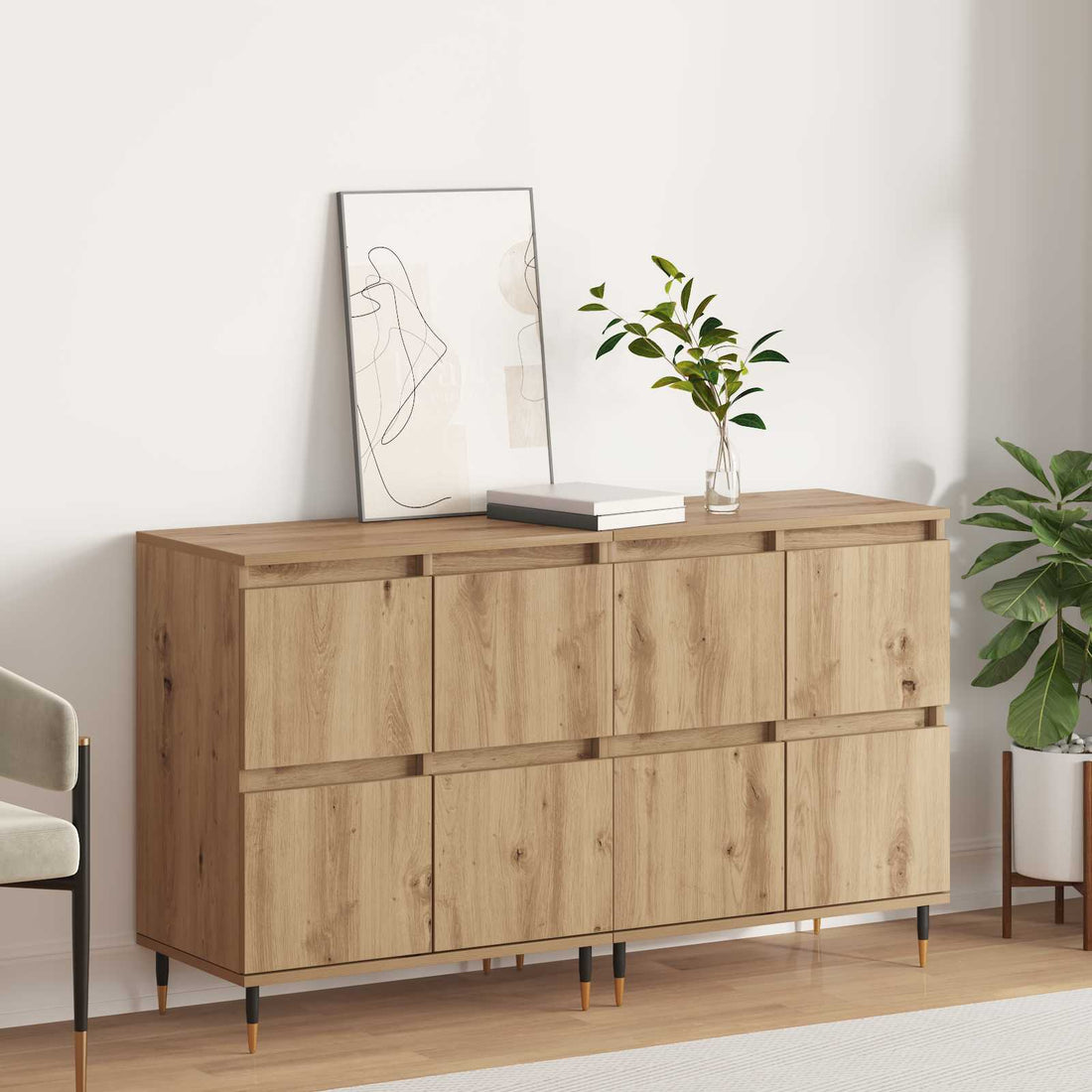 vidaXL Armario de almacenamiento 2 uds. Roble artisan 60 x 35 x 70 cm