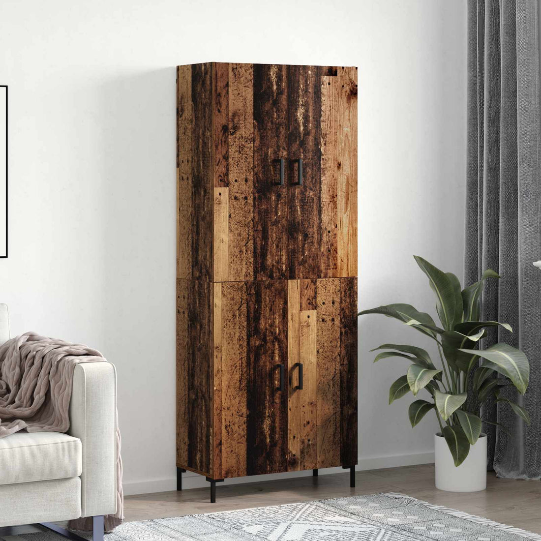 vidaXL Alacena Madera vieja 69,5 x 34 x 180 cm Madera de ingeniería