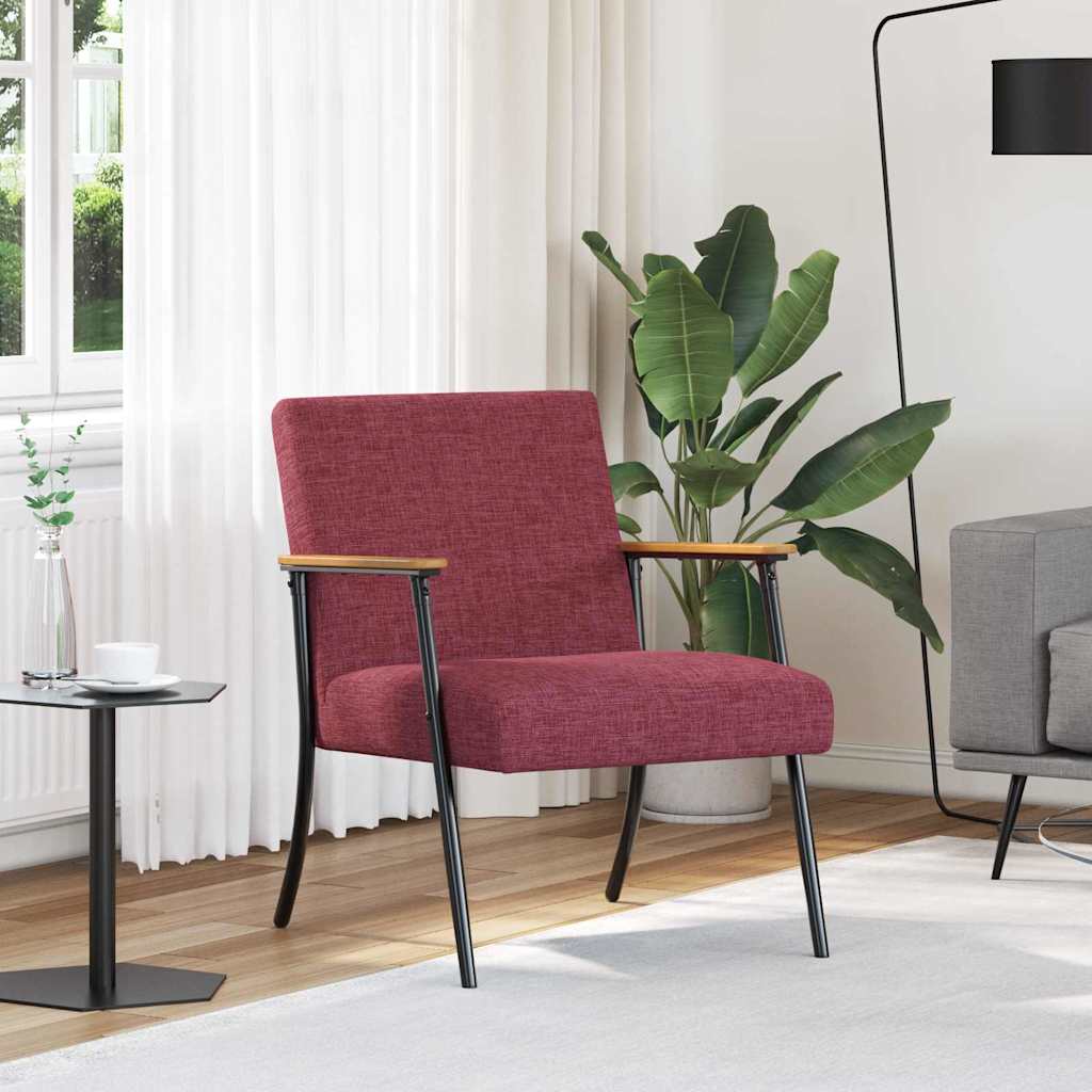 vidaXL sillón Rojo vino tela