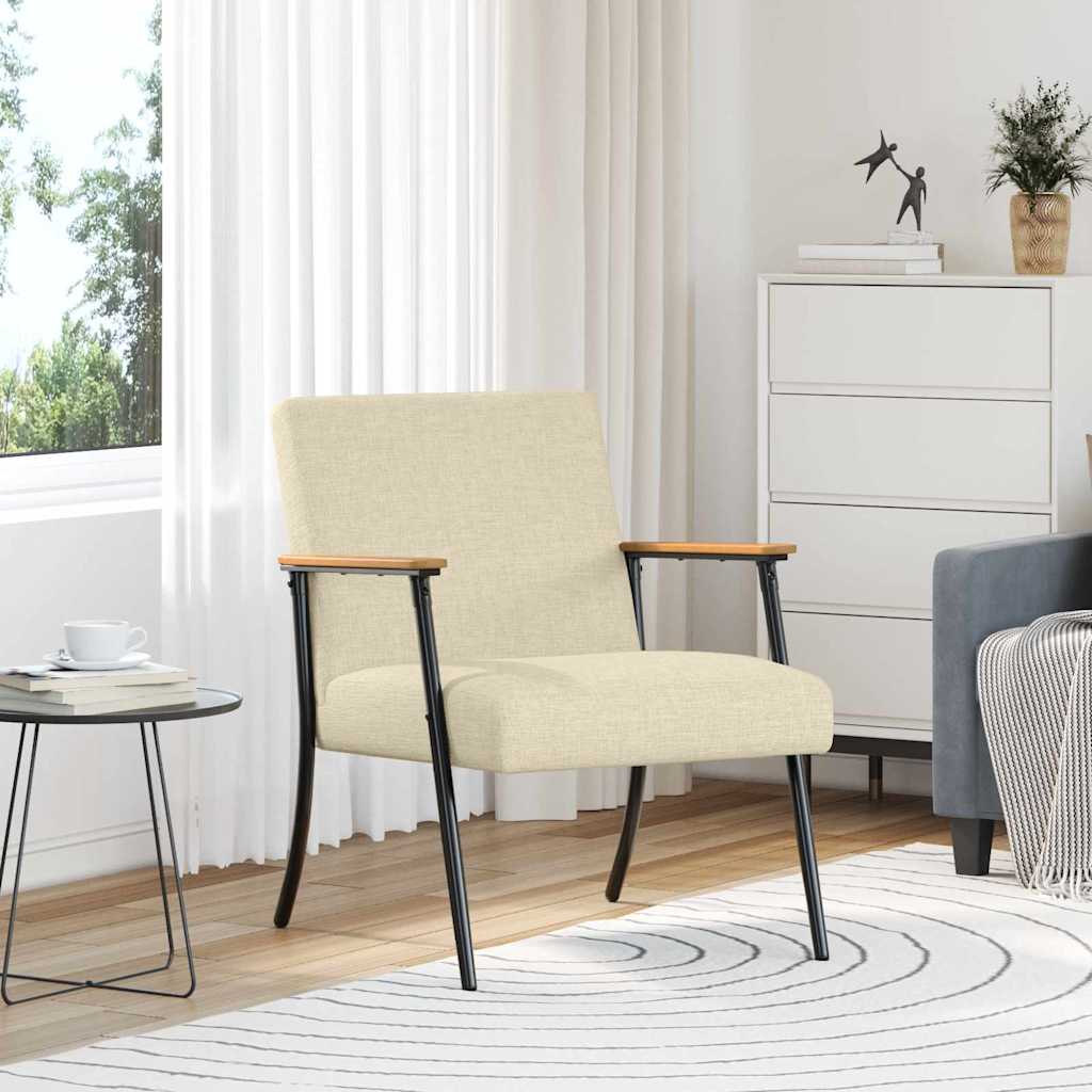 vidaXL sillón Crema tela