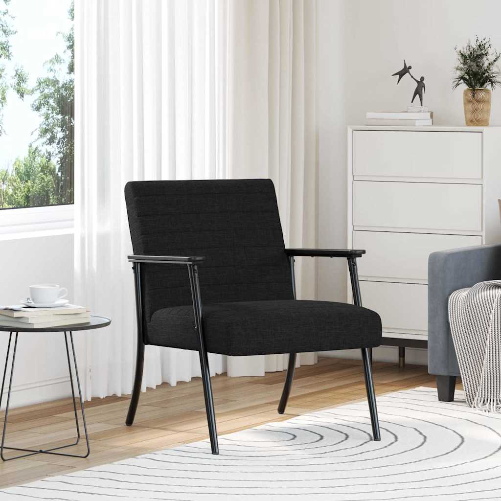 vidaXL sillón Negro 59 x 75 x 78 cm tela