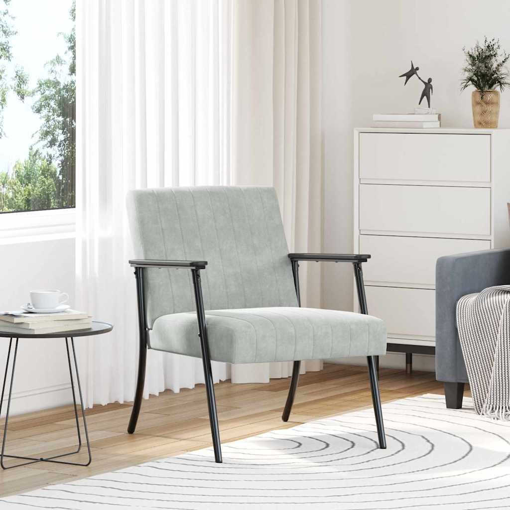 vidaXL sillón Gris Claro Terciopelo