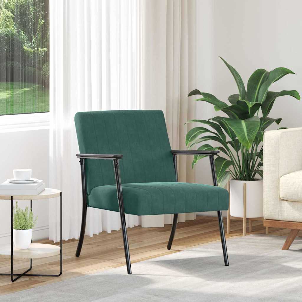 vidaXL sillón Verde oscuro Terciopelo