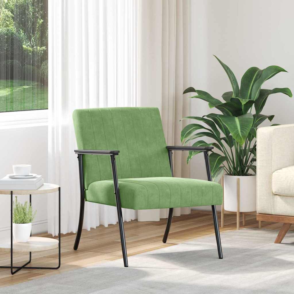 vidaXL sillón Verde claro Terciopelo