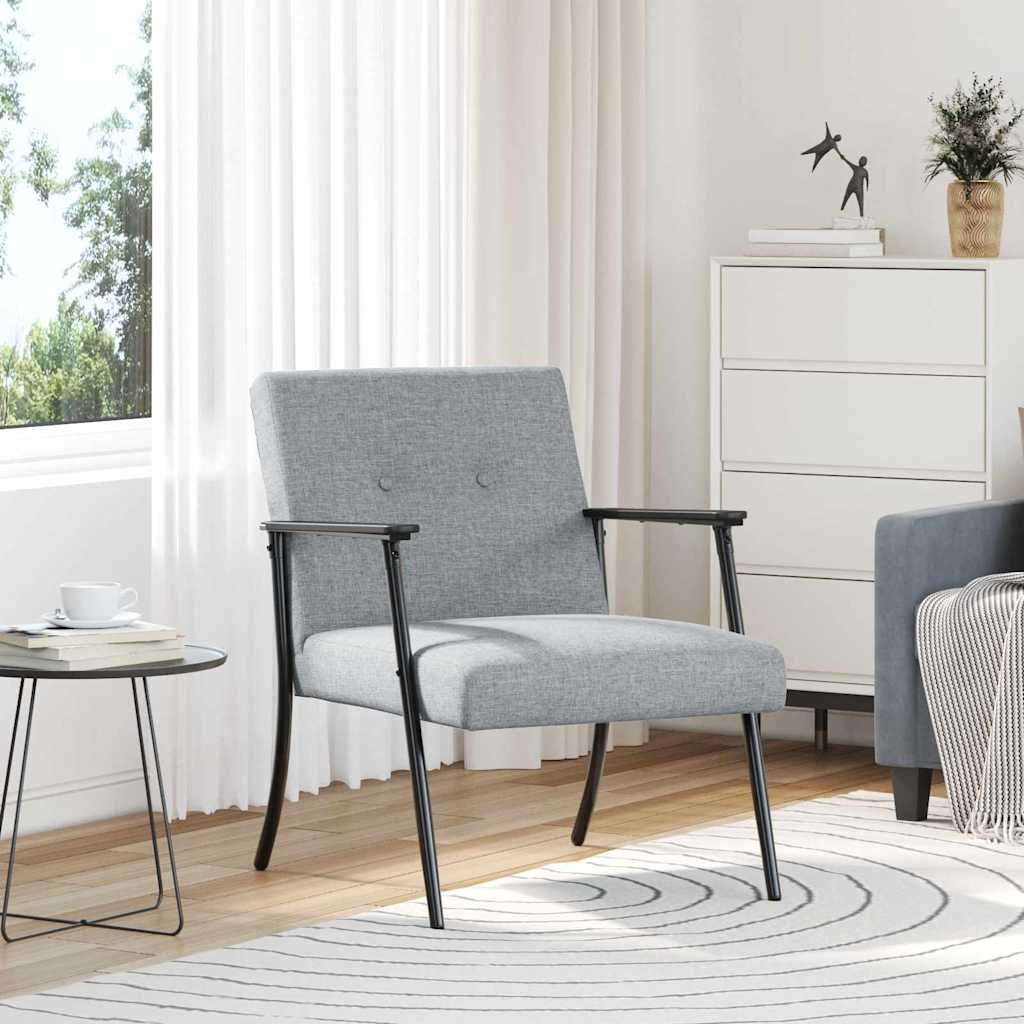 vidaXL sillón Gris Claro tela
