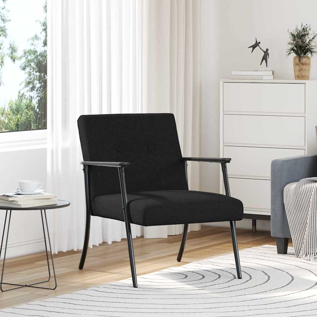 vidaXL sillón Negro tela