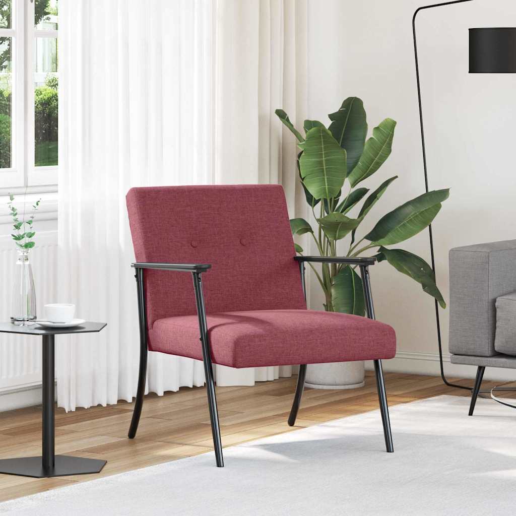 vidaXL sillón Rojo vino tela