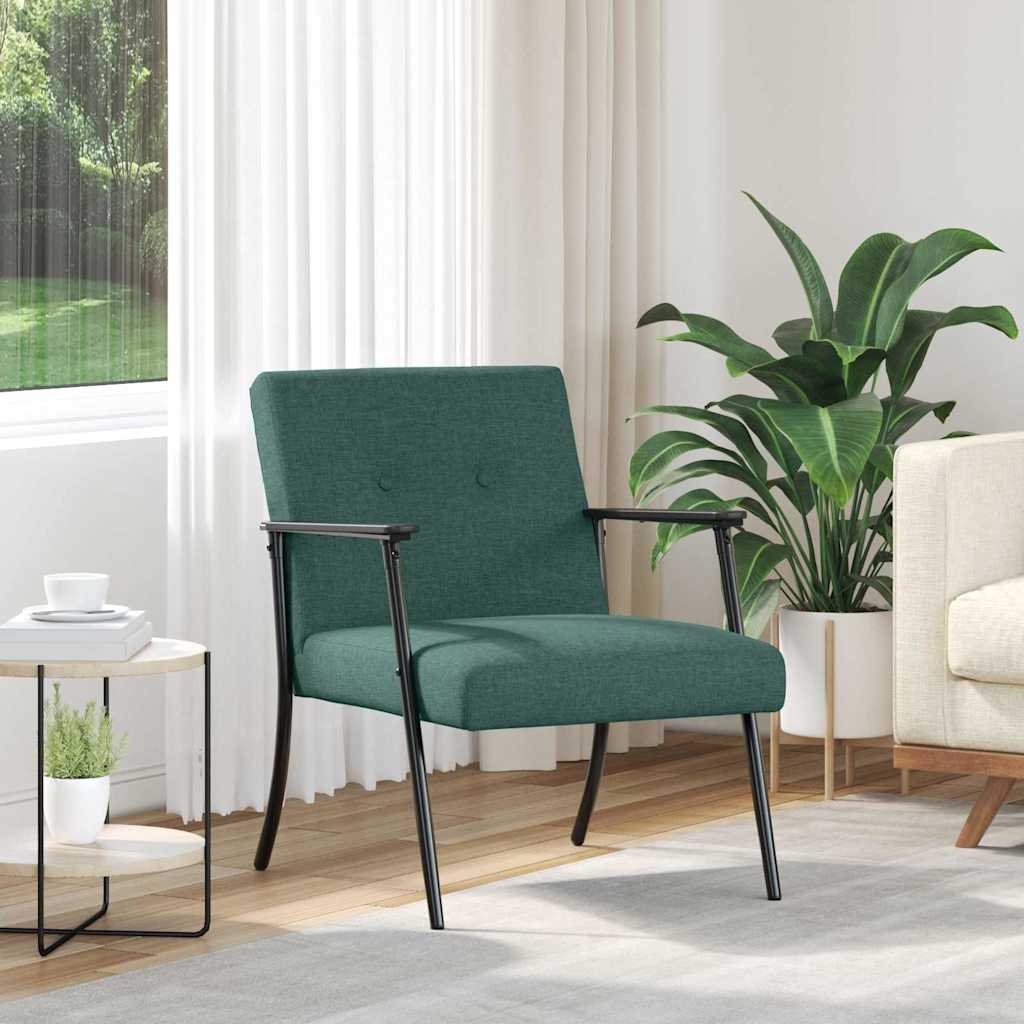 vidaXL sillón Verde oscuro tela