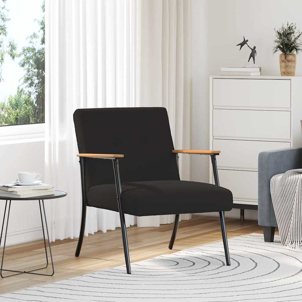 vidaXL sillón Negro Tejido parecido a lana rizada