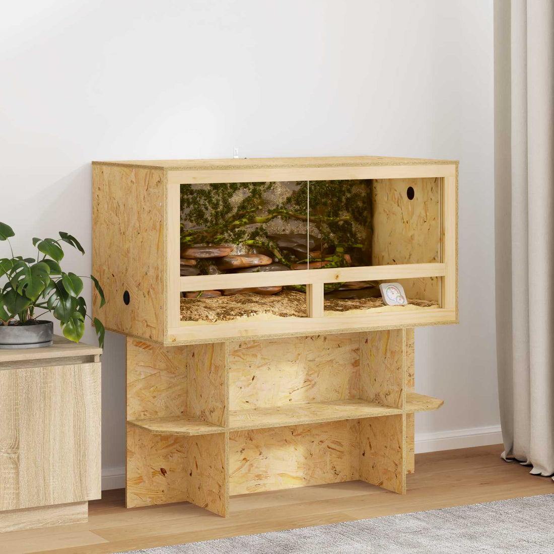 vidaXL Terrario Marrón 100 x 50 x 50 cm OSB