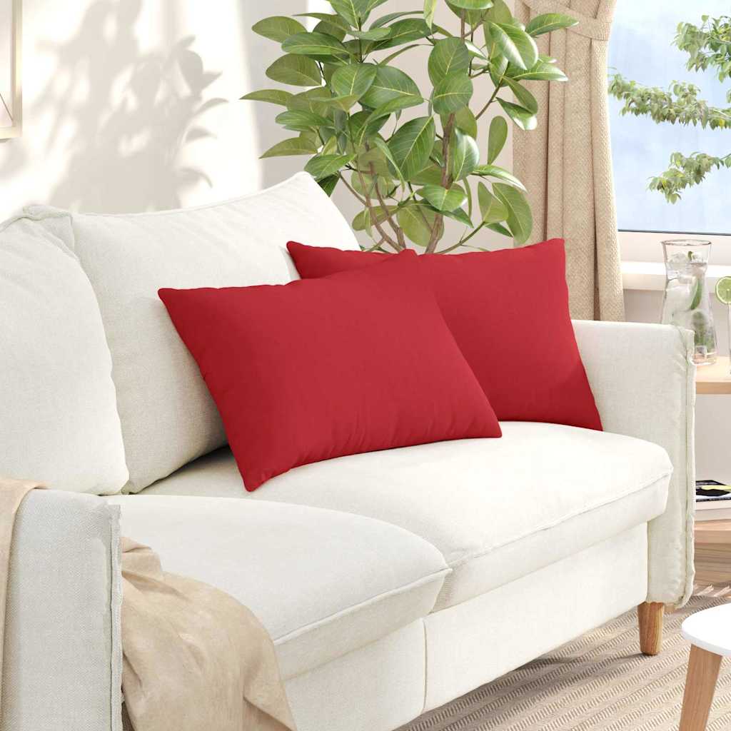 vidaXL Cojines de sofá 2 uds. tela Rojo 60 x 40 cm