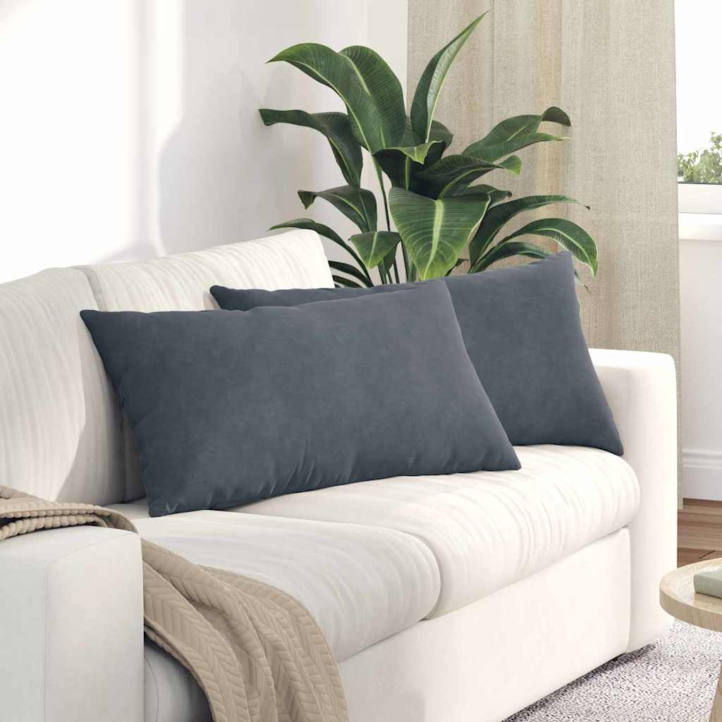 vidaXL Cojines de sofá 2 pcs Gris oscuro 80 x 40 cm Tela de pana
