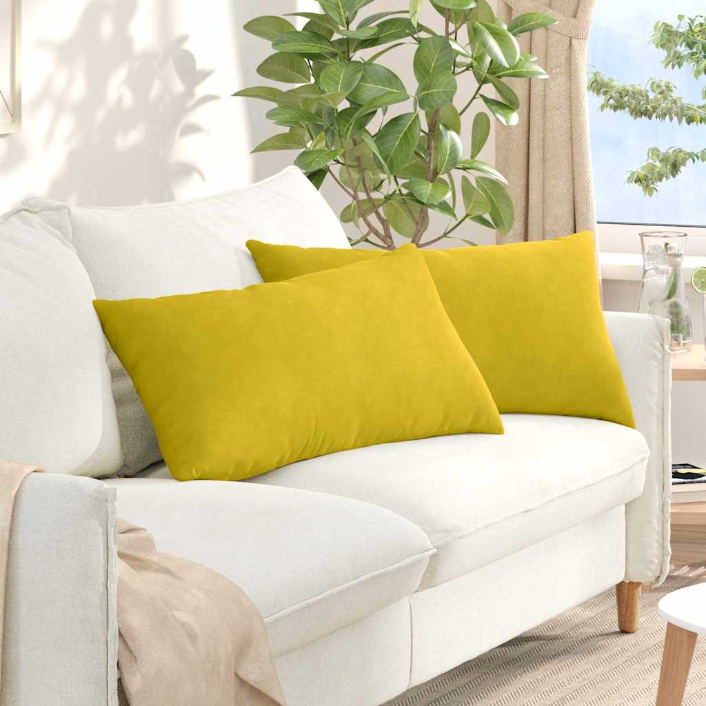 vidaXL Cojines de sofá 2 pcs Amarillo 80 x 40 cm Tela de pana