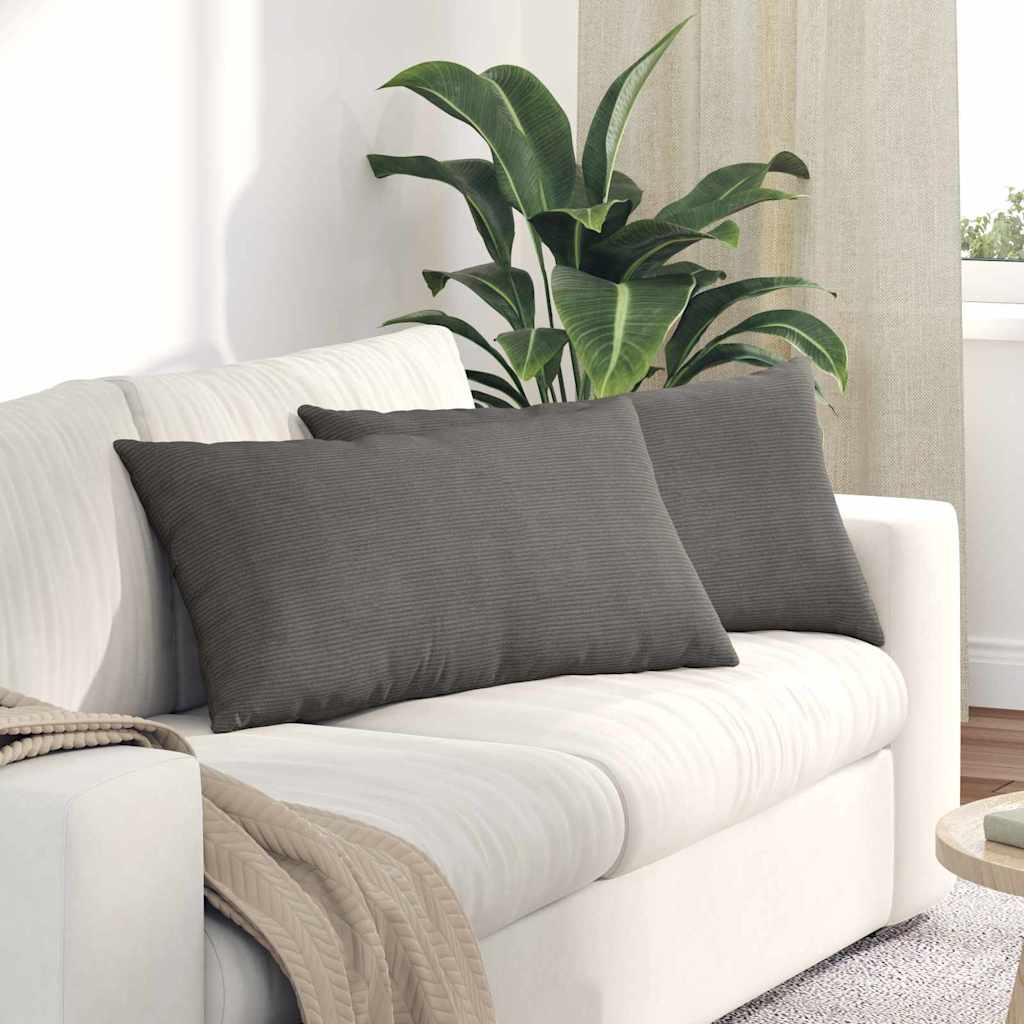 vidaXL Cojines de sofá 2 pcs Gris Claro 80 x 40 cm Tela de pana