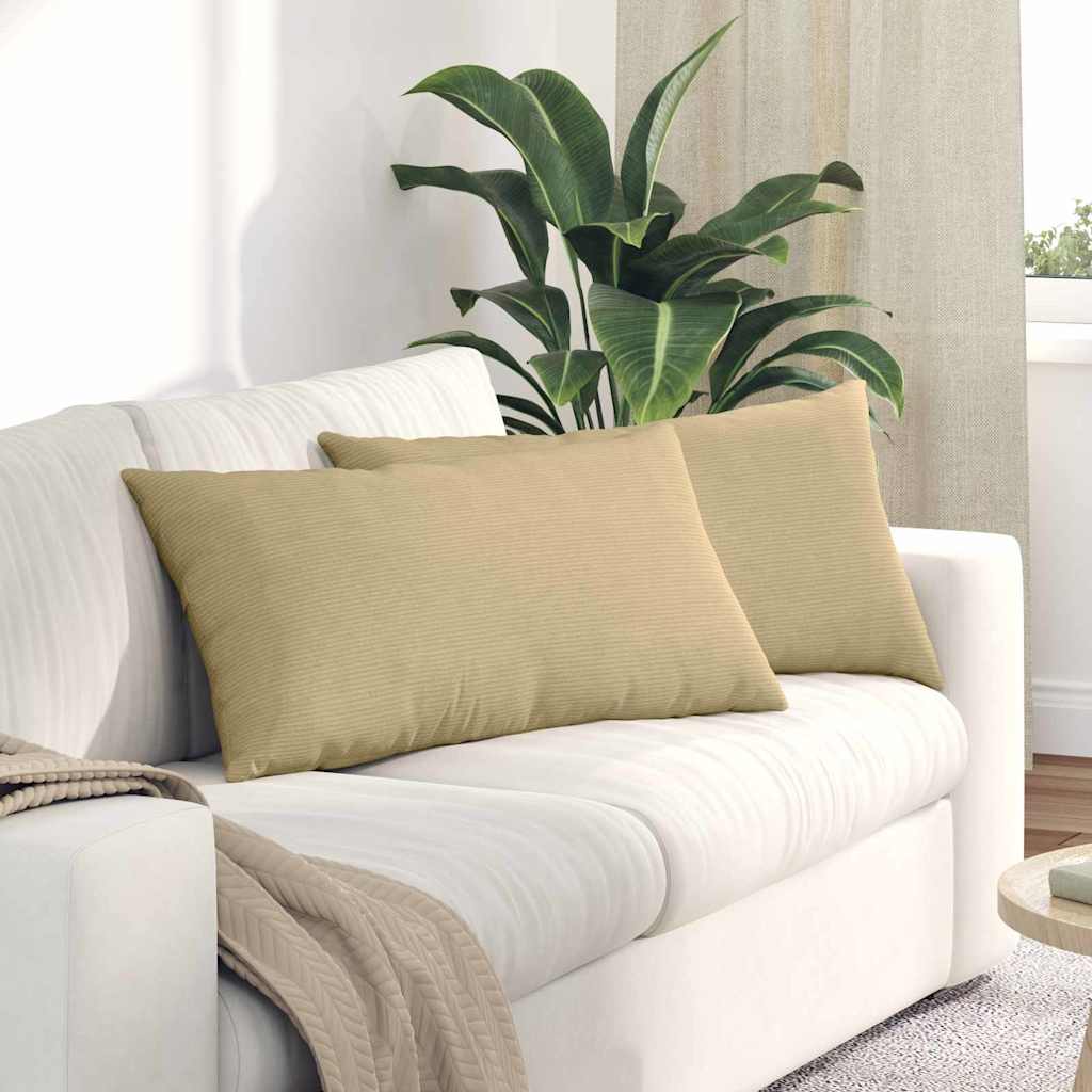 vidaXL Cojines de sofá 2 pcs Verde grisáceo 80 x 40 cm Tela de pana