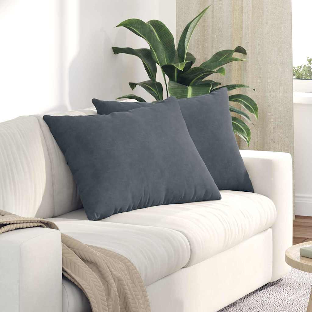 vidaXL Cojines de sofá 2 pcs Gris oscuro 70 x 50 cm Tela de pana