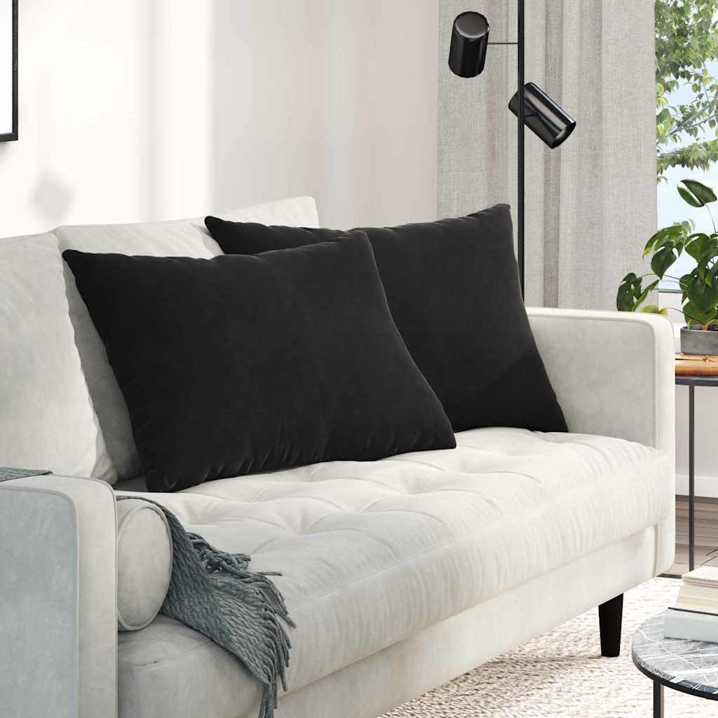 vidaXL Cojines de sofá 2 pcs Negro 70 x 50 cm Tela de pana