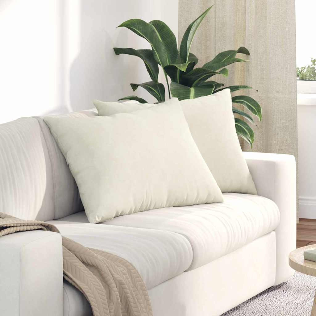 vidaXL Cojines de sofá 2 pcs Crema 70 x 50 cm Tela de pana