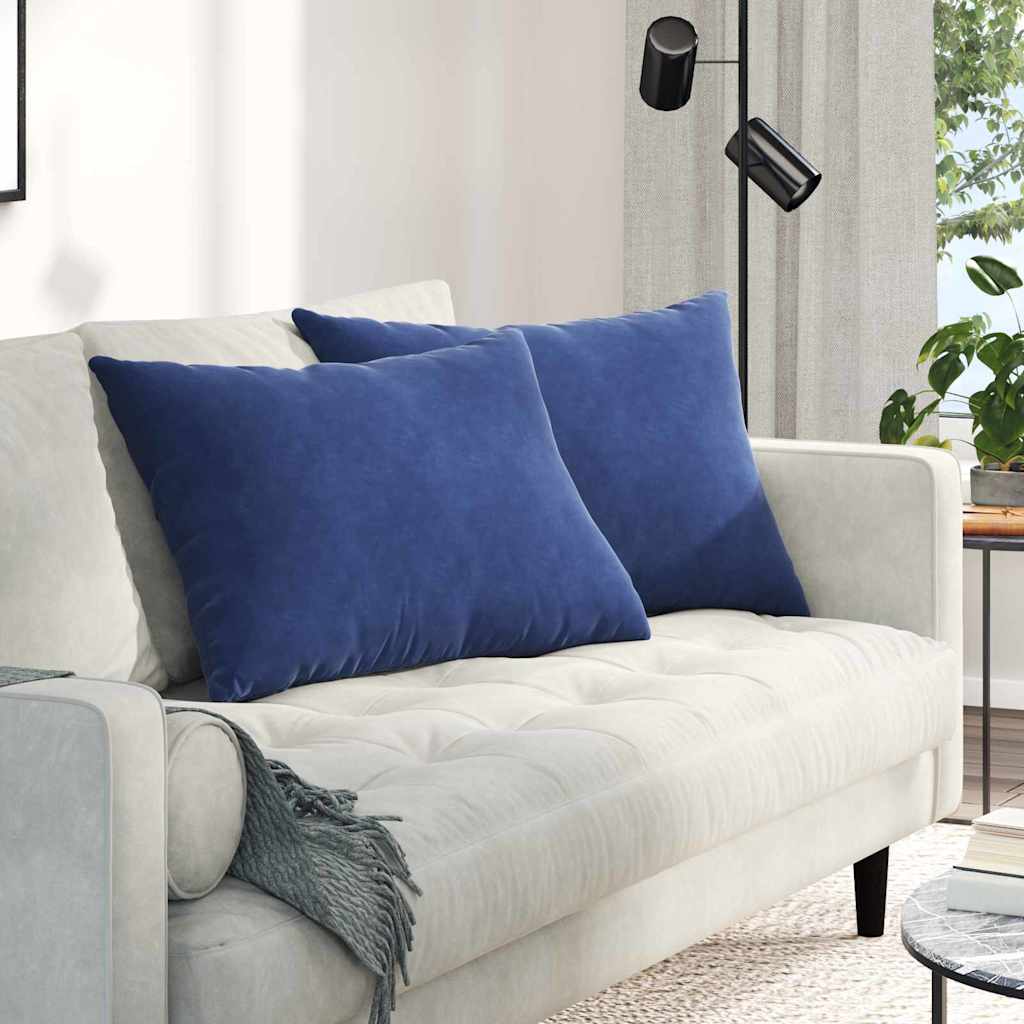 vidaXL Cojines de sofá 2 pcs Azul Policía 70 x 50 cm Tela de pana