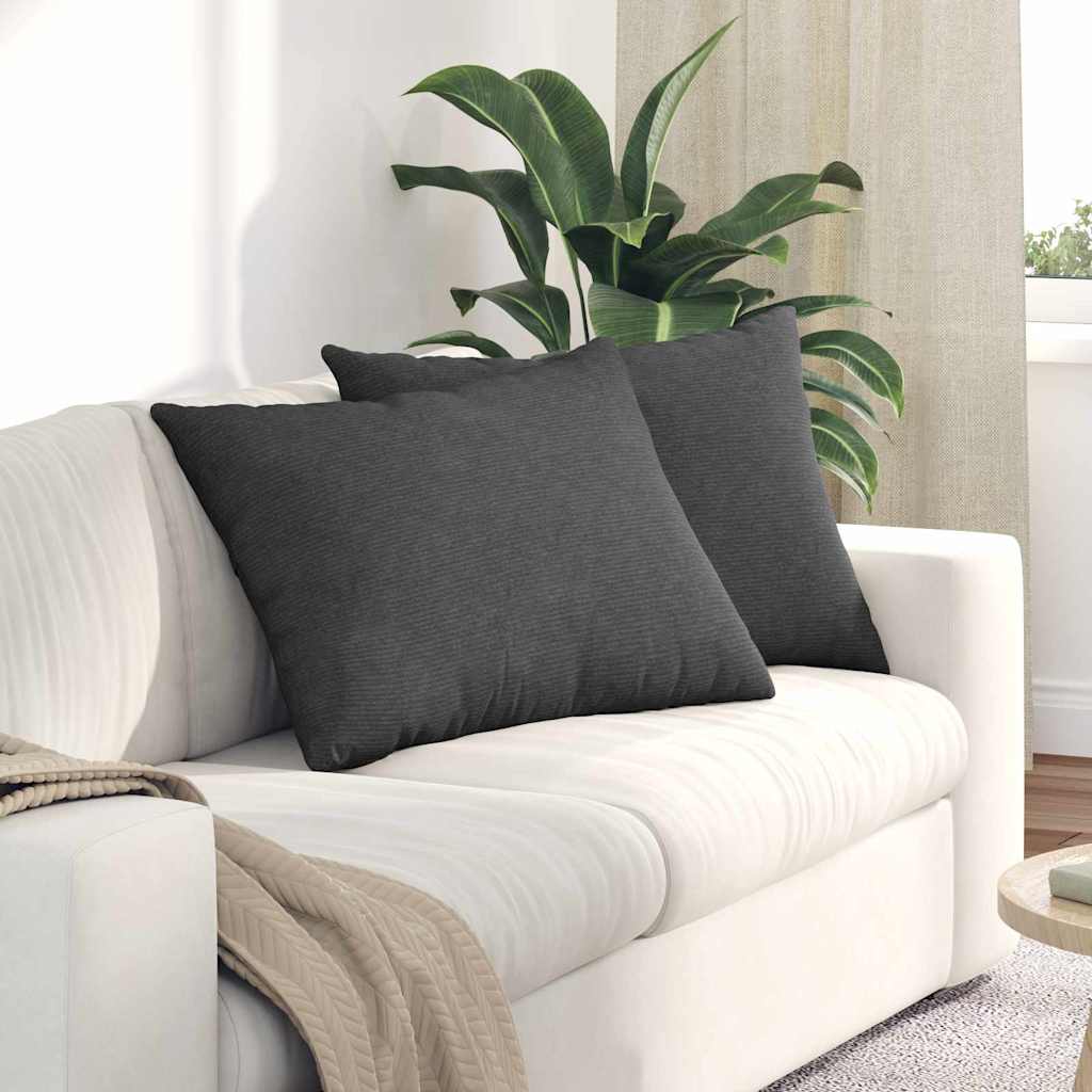 vidaXL Cojines de sofá 2 pcs Gris oscuro 70 x 50 cm Tela de pana