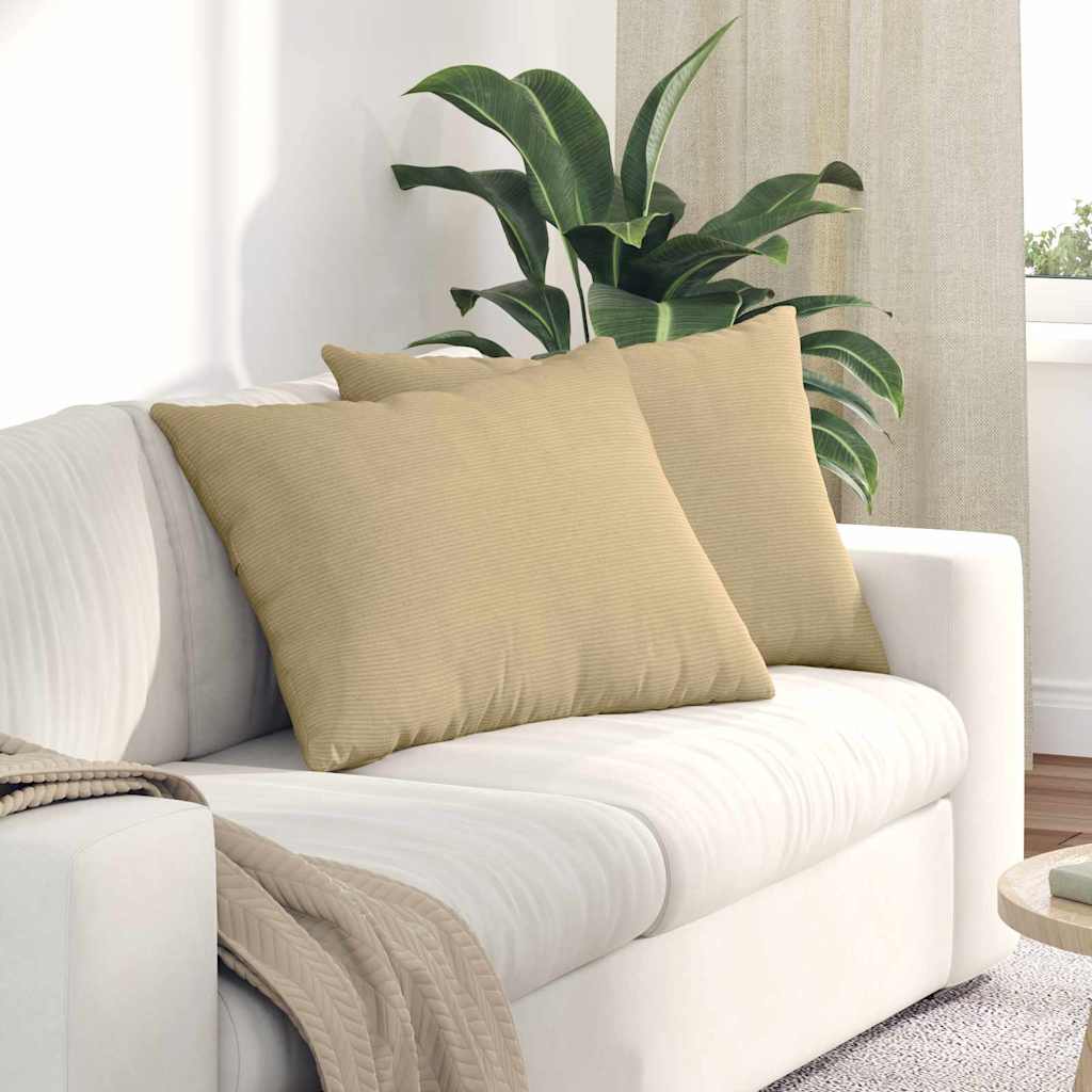 vidaXL Cojines de sofá 2 pcs Verde grisáceo 70 x 50 cm Tela de pana