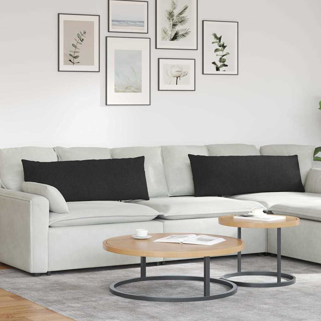 vidaXL Cojines de sofá 2 uds. tela Negro 120 x 40 cm