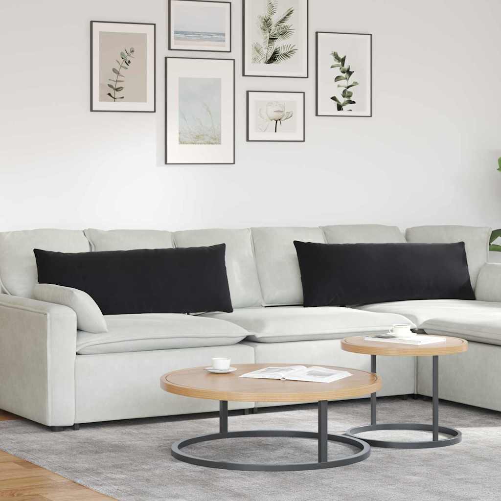 vidaXL Cojines de sofá 2 pcs Negro 120 x 40 cm Tela de pana