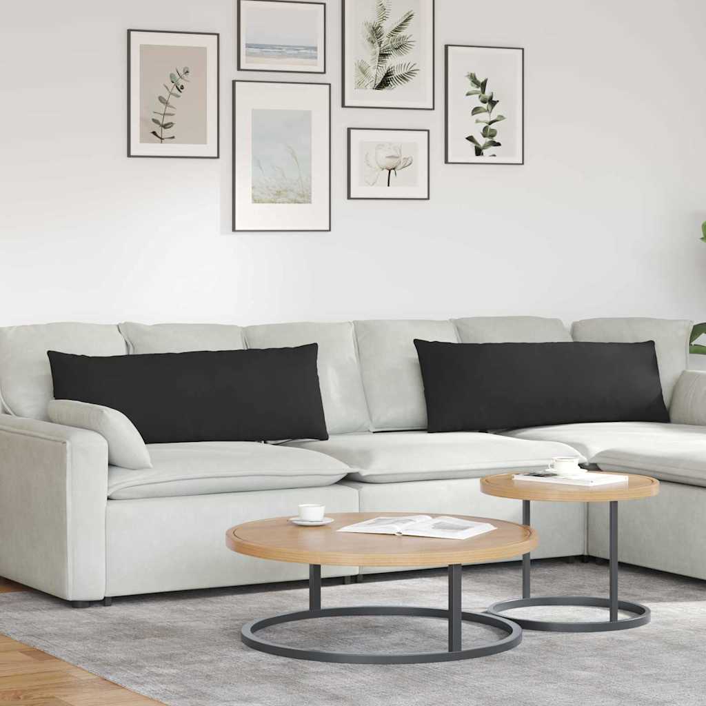 vidaXL Cojines de sofá 2 uds. tela Negro 120 x 40 cm