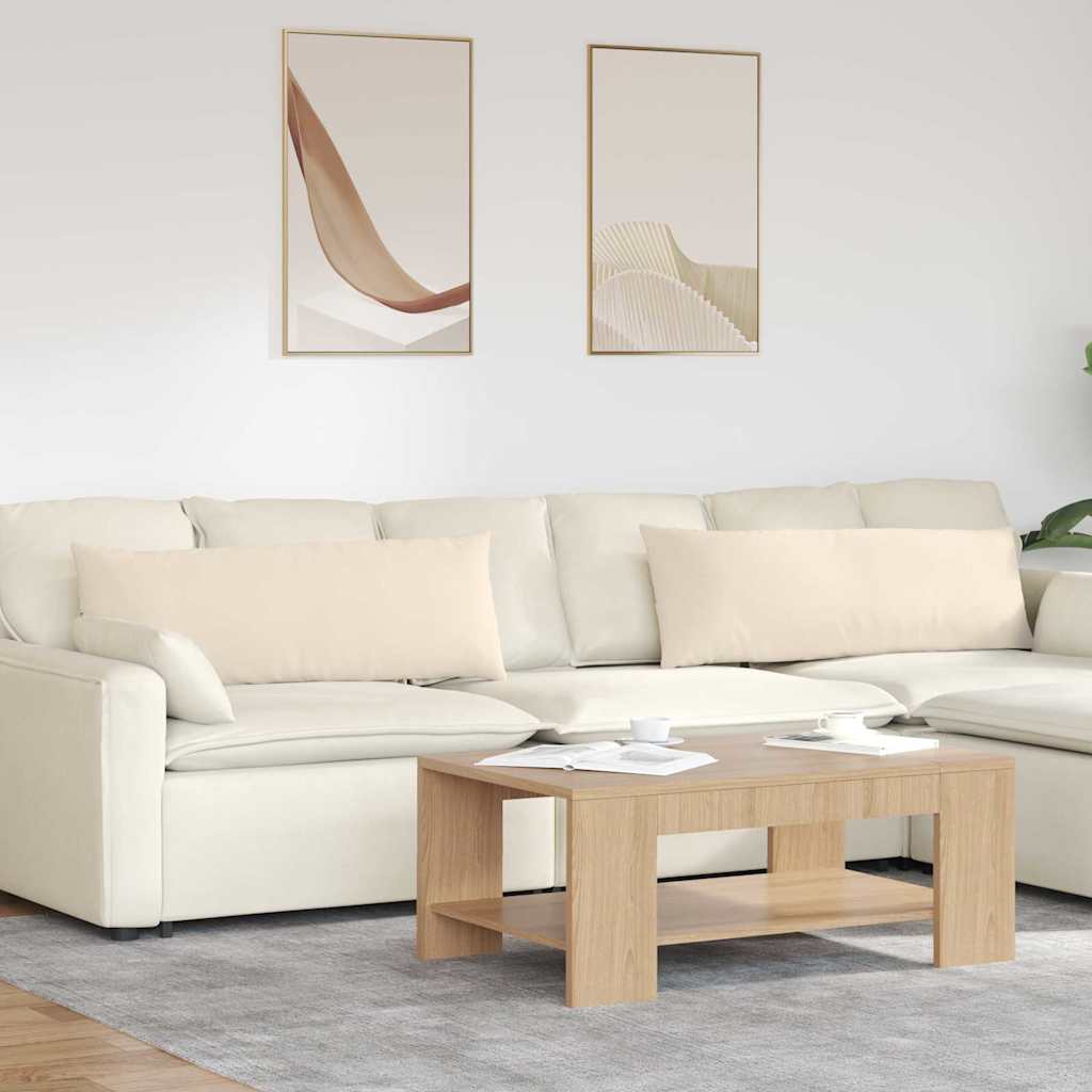 vidaXL Cojines de sofá 2 uds. tela Beige 120 x 40 cm