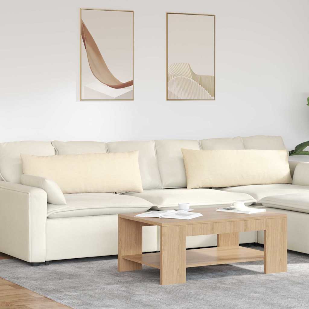 vidaXL Cojines de sofá 2 pcs Crema 120 x 40 cm Tela de pana
