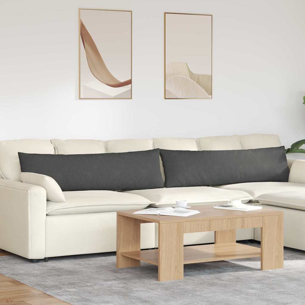 vidaXL Cojines de sofá 2 pcs Gris oscuro 145 x 40 cm Tela de pana