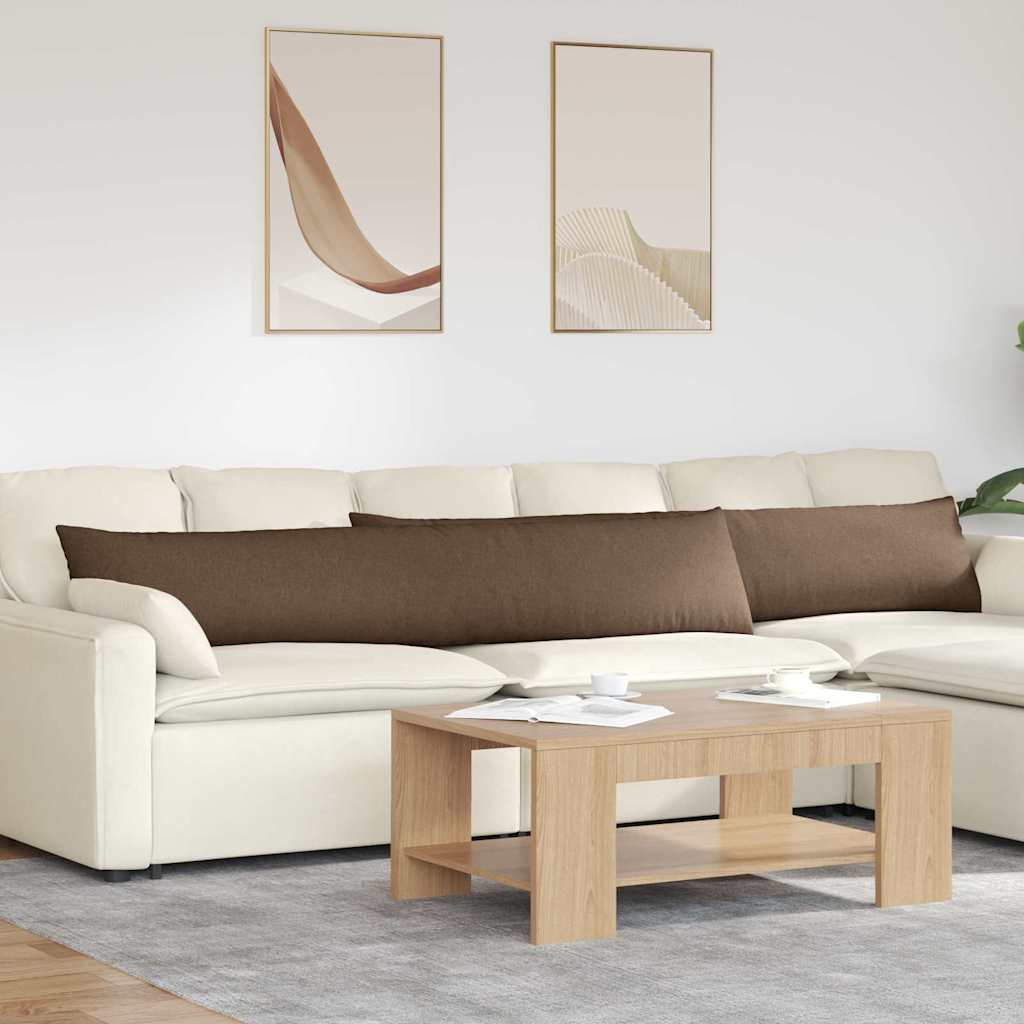 vidaXL Cojines de sofá 2 uds. tela Marrón 200 x 40 cm