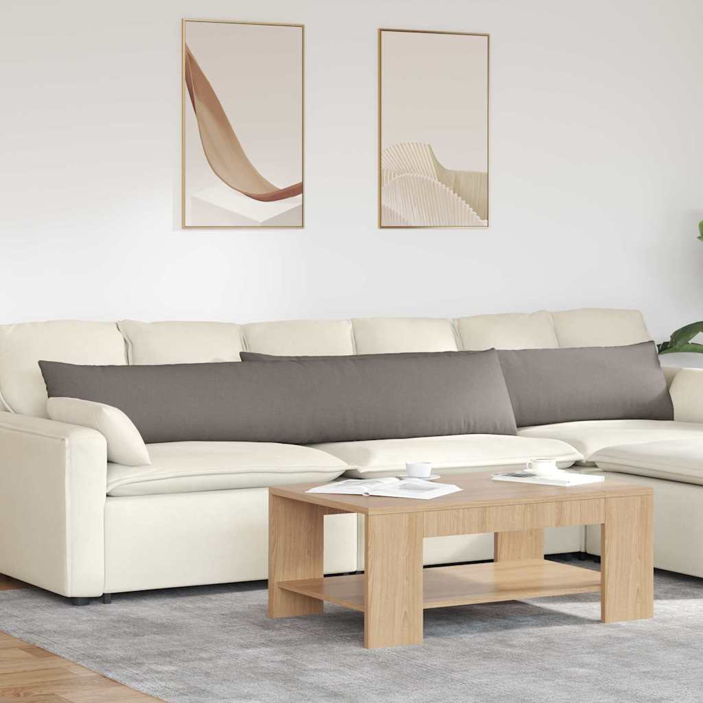 vidaXL Cojines de sofá 2 uds. tela Taupé 200 x 40 cm