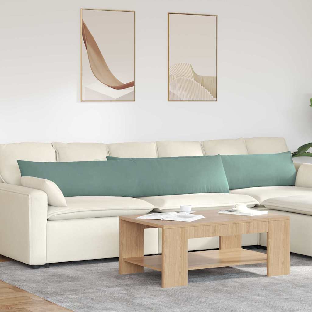 vidaXL Cojines de sofá 2 pcs Verde Mar 200 x 40 cm Tela de pana