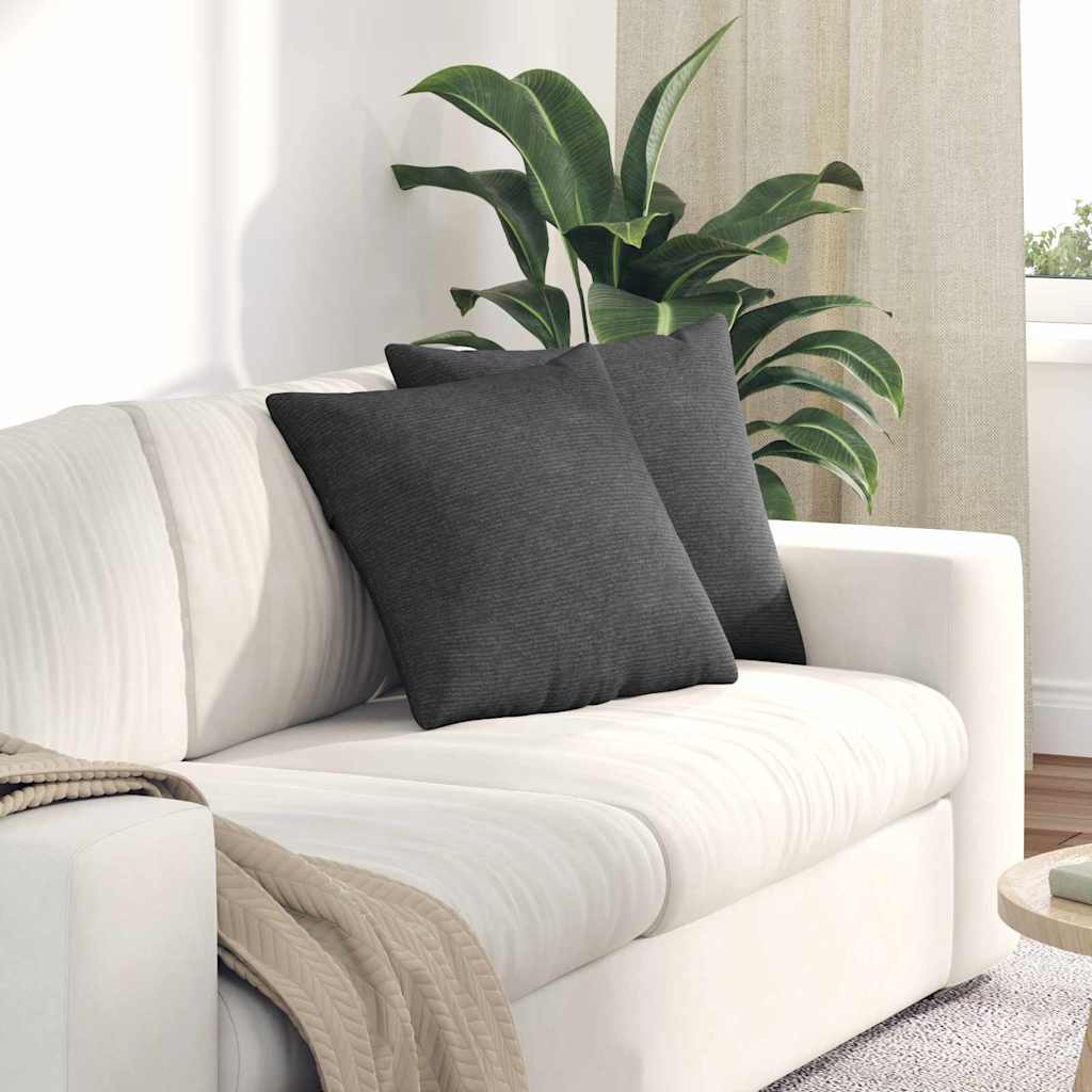 vidaXL Cojines de sofá 2 pcs Gris oscuro 45 x 45 cm Tela de pana