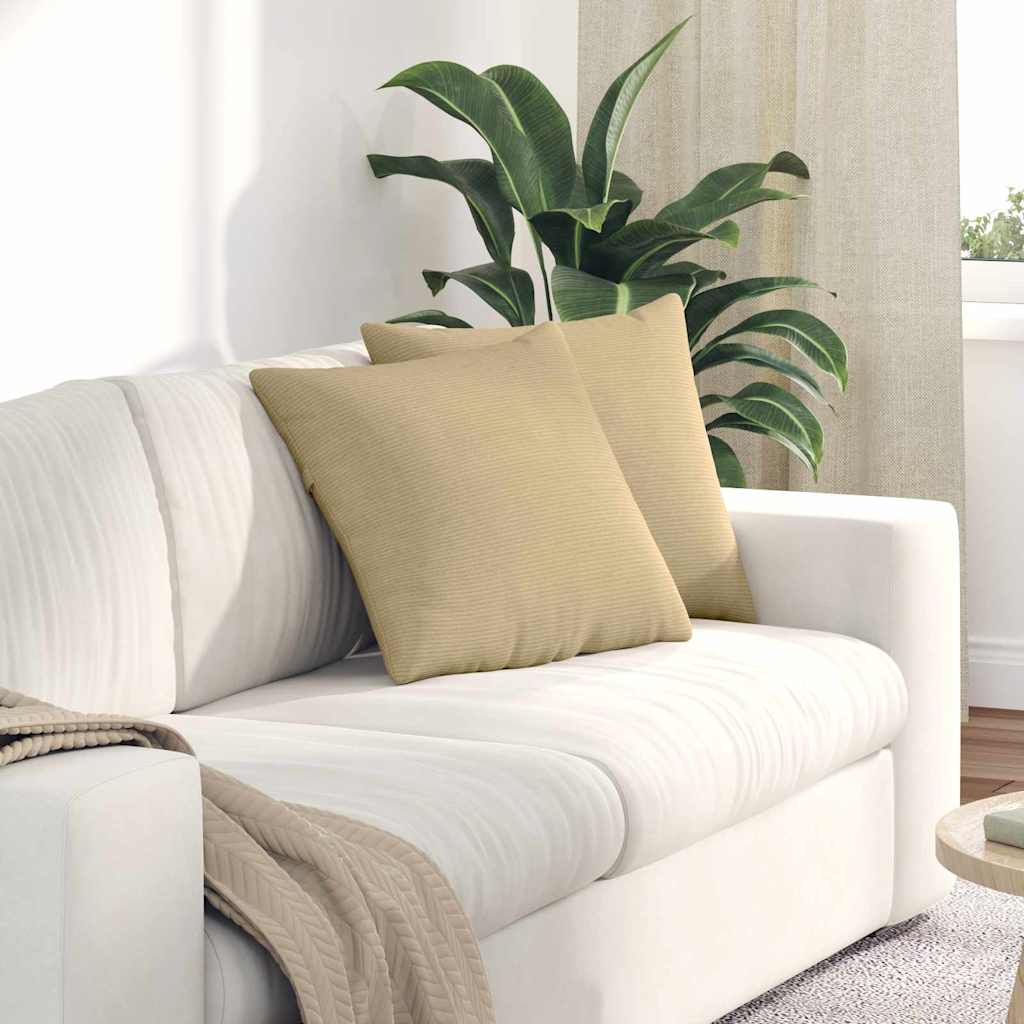 vidaXL Cojines de sofá 2 pcs Verde grisáceo 45 x 45 cm Tela de pana